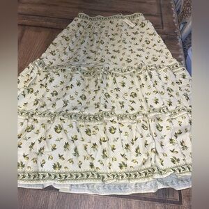 Lemon Leaf Print Skirt